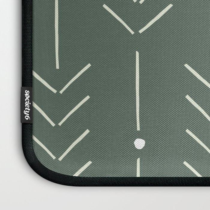 Arrow Lines Pattern in Forest Sage Green 2 Laptop Sleeve Gallery Image 3