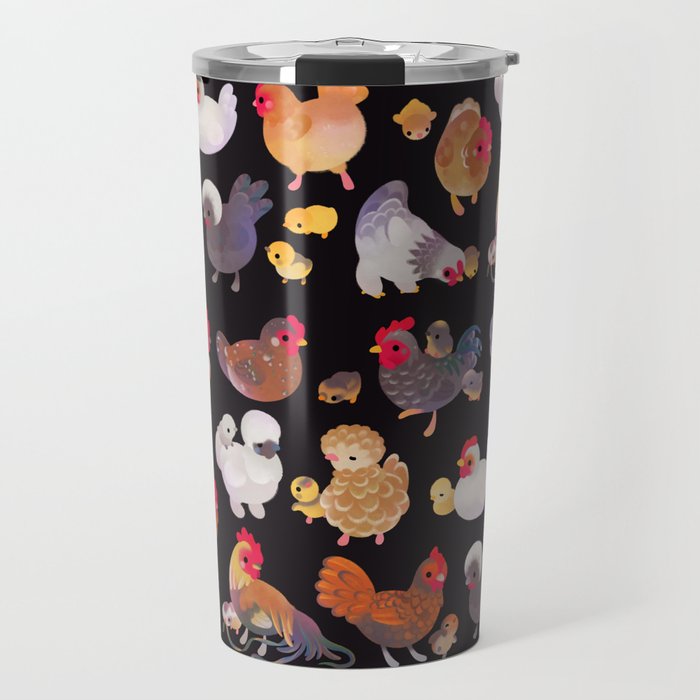 Chicken and Chick - dark Travel Mug Gallery Image 1