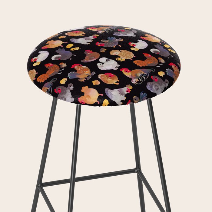 Chicken and Chick - dark Stool Gallery Image 2