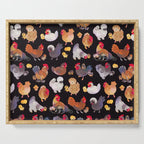 Chicken and Chick - dark Serving Tray Gallery Image 1