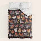Chicken and Chick - dark Comforter Gallery Image 6