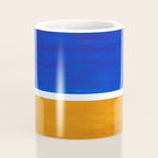 Phthalo Blue Yellow Ochre Mid Century Modern Abstract Minimalist Rothko Color Field Squares Coffee Mug Gallery Image 4