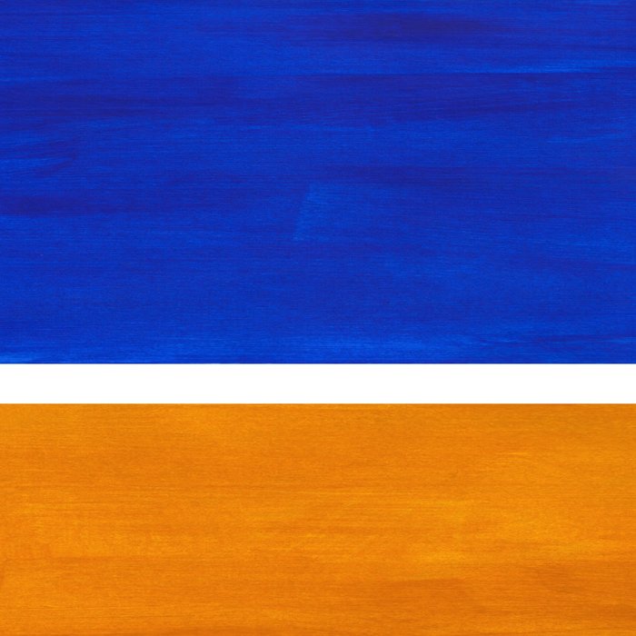 Phthalo Blue Yellow Ochre Mid Century Modern Abstract Minimalist Rothko Color Field Squares Coffee Mug Gallery Image 2