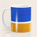 Phthalo Blue Yellow Ochre Mid Century Modern Abstract Minimalist Rothko Color Field Squares Coffee Mug Gallery Image 3