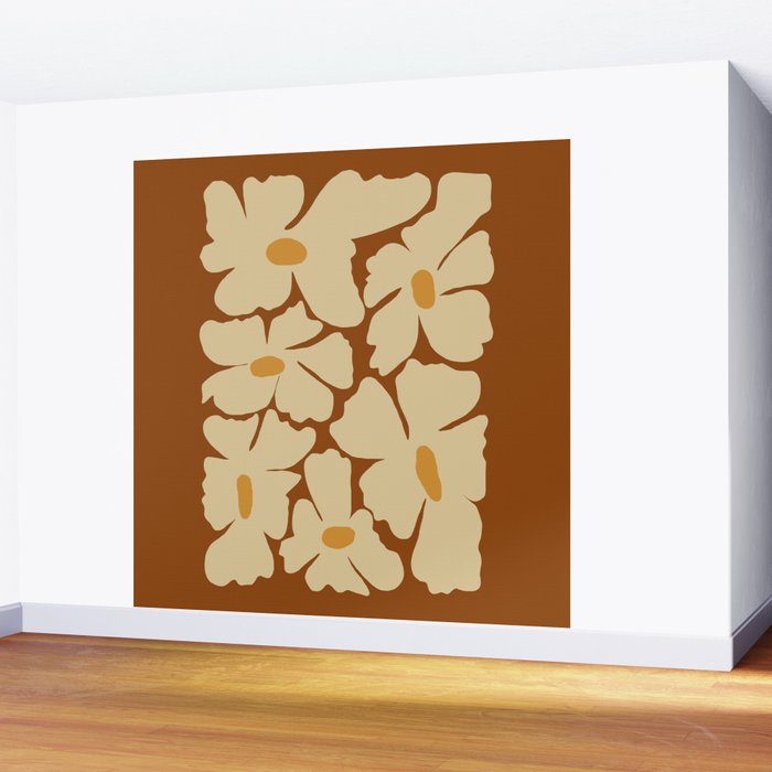 Retro fun floral  Wall Mural Gallery Image 2