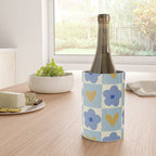 Blue floral checkerboard Wine Chiller Gallery Image 4
