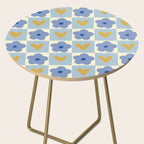 Blue floral checkerboard Side Table Gallery Image 2