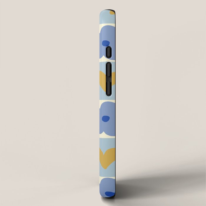 Blue floral checkerboard iPhone Case Gallery Image 2