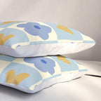Blue floral checkerboard Pillow Sham Gallery Image 3