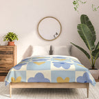 Blue floral checkerboard Comforter Gallery Image 3