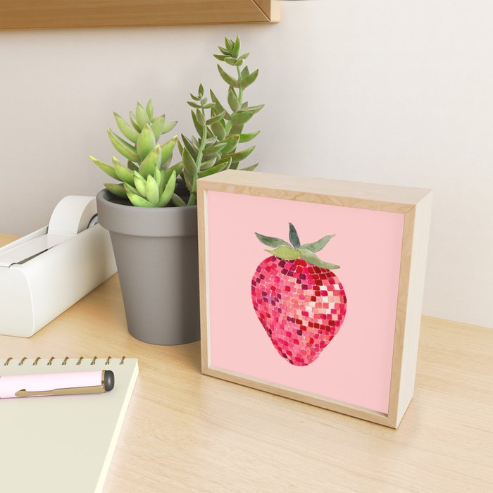 Disco Ball Strawberry Mini Art Print Gallery Image 2