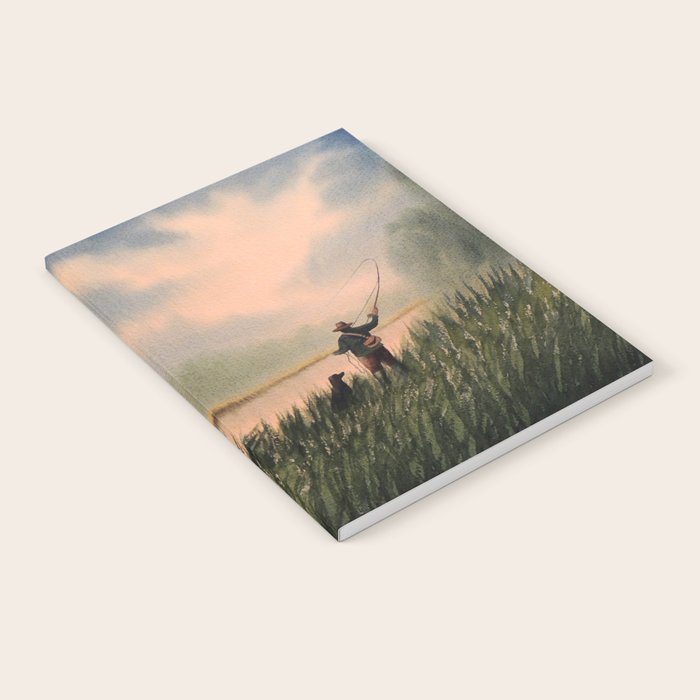 The Fly Fisherman With His Loyal Friend Notebook Gallery Image 1