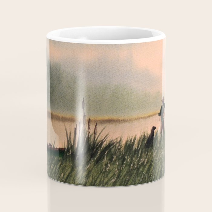 The Fly Fisherman With His Loyal Friend Coffee Mug Gallery Image 4