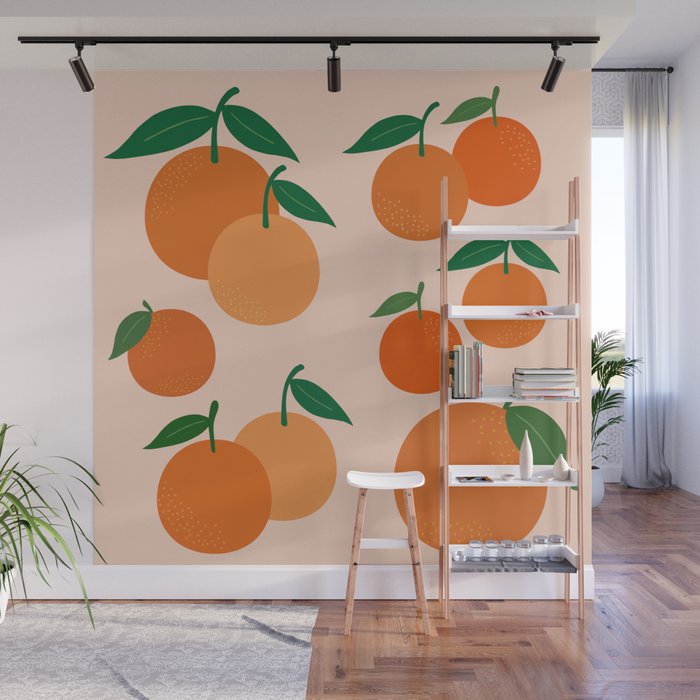 Fruit Market Print Oranges Fruit Art Orange Fruit Market Aesthetic Food Art Modern Decor Wall Mural Gallery Image 1