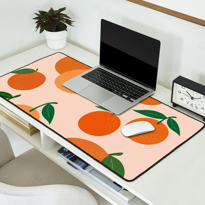 Fruit Market Print Oranges Fruit Art Orange Fruit Market Aesthetic Food Art Modern Decor Desk Mat Gallery Image 2