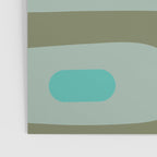Piquet Mid Century Modern Abstract Pattern in Vintage Turquoise and Olive Poster Gallery Image 3