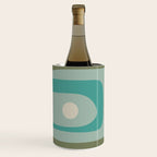 Piquet Mid Century Modern Abstract Pattern in Vintage Turquoise and Olive Wine Chiller Gallery Image 2