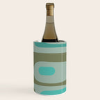 Piquet Mid Century Modern Abstract Pattern in Vintage Turquoise and Olive Wine Chiller Gallery Image 3