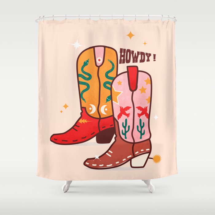 Howdy! Cowboy Boots Shower Curtain Gallery Image 1