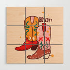 Howdy! Cowboy Boots Wood Wall Art Gallery Image 1