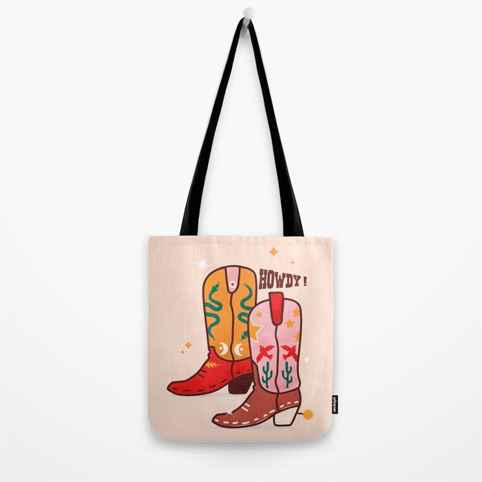 Howdy! Cowboy Boots Tote Bag Gallery Image 2