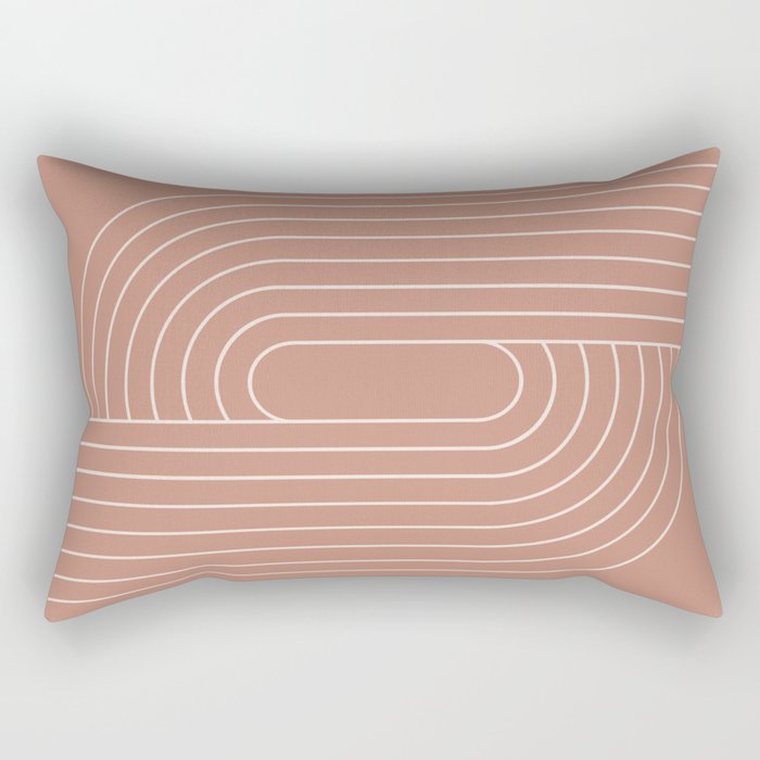 Oval Lines Abstract XXXI Rectangular Pillow Gallery Image 1