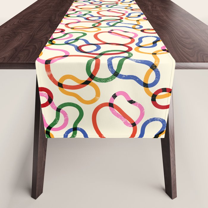 Abstract Loop Color Play Table Runner Gallery Image 1