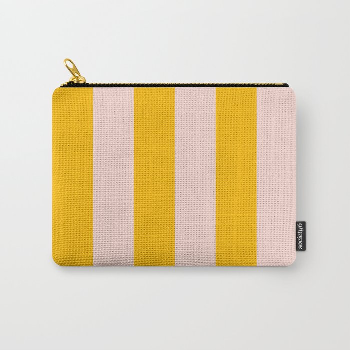 Warm Yellow and Beige Stripes Carry All Pouch Gallery Image 1