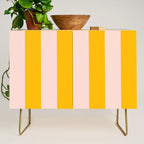 Warm Yellow and Beige Stripes Credenza Gallery Image 1
