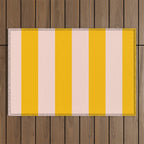 Warm Yellow and Beige Stripes Outdoor Rug Gallery Image 1