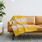 Warm Yellow and Beige Stripes Throw Blanket Gallery Image 1