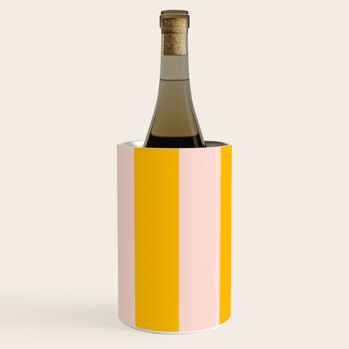 Warm Yellow and Beige Stripes Wine Chiller Gallery Image 3