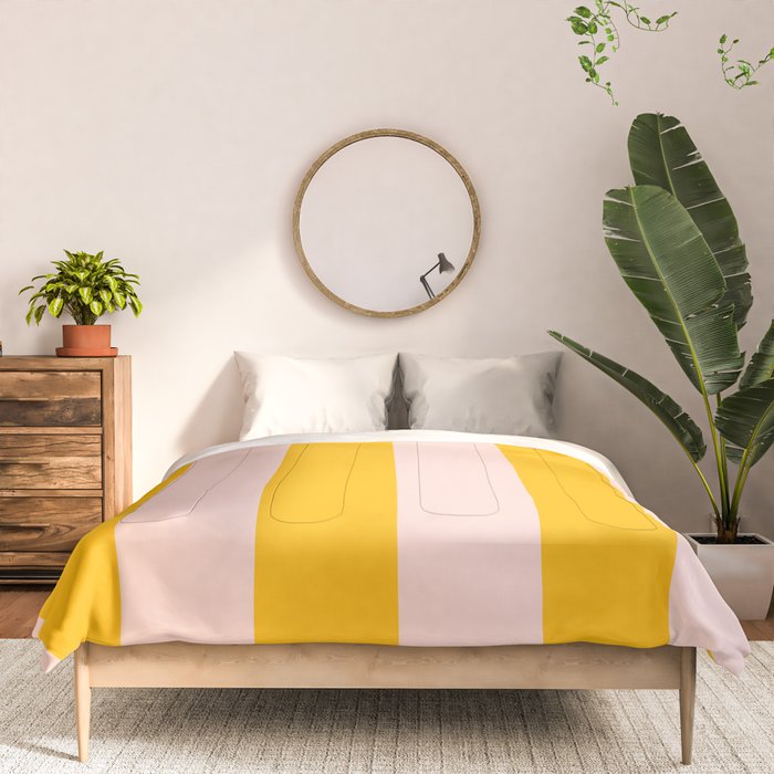 Warm Yellow and Beige Stripes Comforter Gallery Image 3