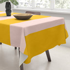 Warm Yellow and Beige Stripes Tablecloth Gallery Image 3