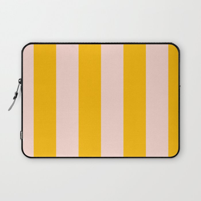 Warm Yellow and Beige Stripes Laptop Sleeve Gallery Image 1