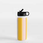 Warm Yellow and Beige Stripes Water Bottle Gallery Image 1