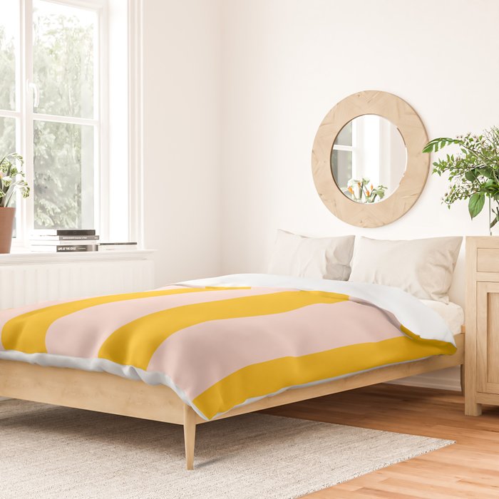 Warm Yellow and Beige Stripes Duvet Cover Gallery Image 2