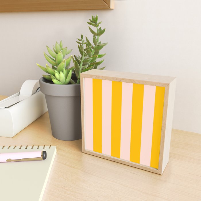 Warm Yellow and Beige Stripes Mini Art Print Gallery Image 2