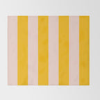 Warm Yellow and Beige Stripes Throw Blanket Gallery Image 2