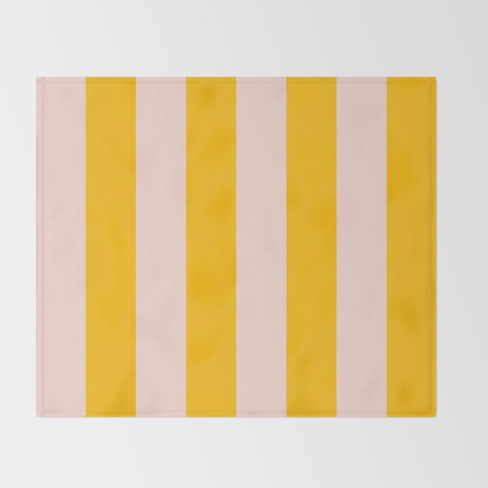 Warm Yellow and Beige Stripes Throw Blanket Gallery Image 2