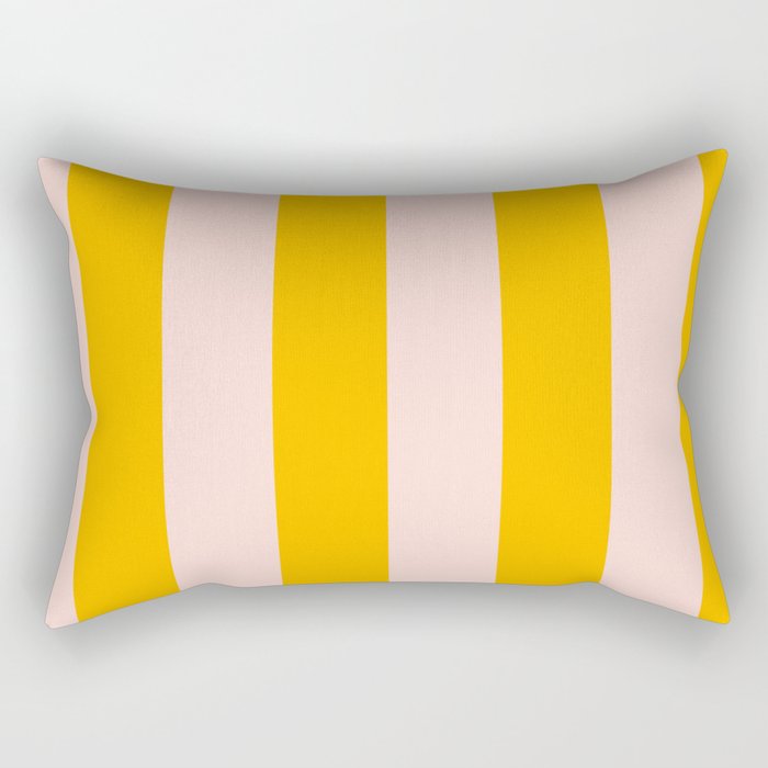 Warm Yellow and Beige Stripes Rectangular Pillow Gallery Image 1