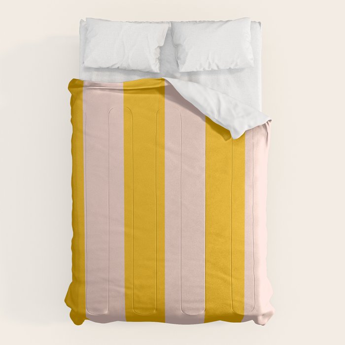 Warm Yellow and Beige Stripes Comforter Gallery Image 6
