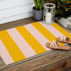 Warm Yellow and Beige Stripes Outdoor Rug Gallery Image 2