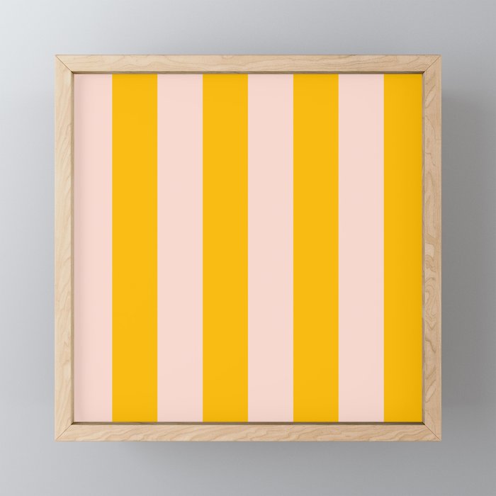 Warm Yellow and Beige Stripes Mini Art Print Gallery Image 1