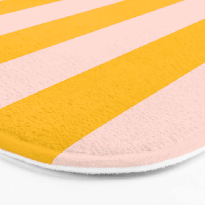 Warm Yellow and Beige Stripes Bath Mat Gallery Image 3