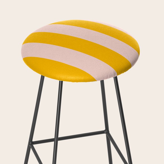 Warm Yellow and Beige Stripes Stool Gallery Image 2