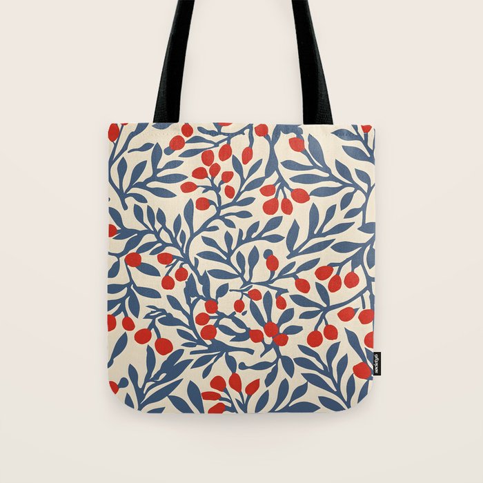 Winter Berries and Blue Tote Bag Gallery Image 1