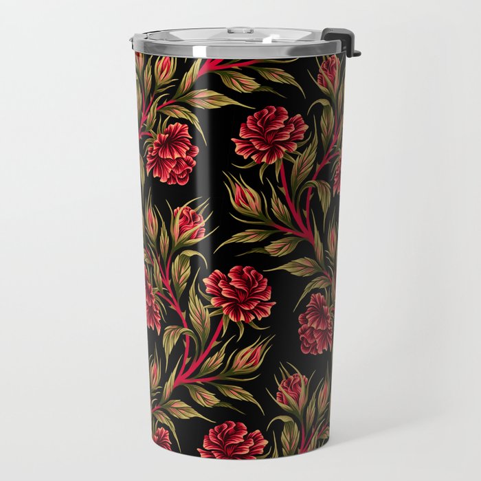 Rose - Red / Green Travel Mug Gallery Image 2