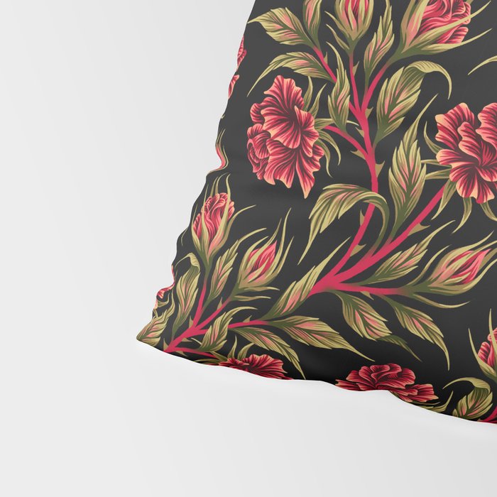 Rose - Red / Green Pillow Sham Gallery Image 4