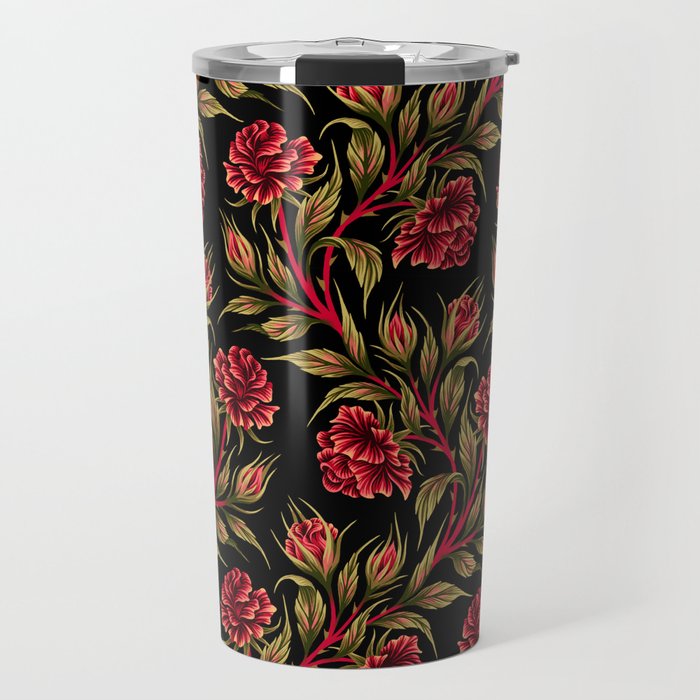 Rose - Red / Green Travel Mug Gallery Image 1